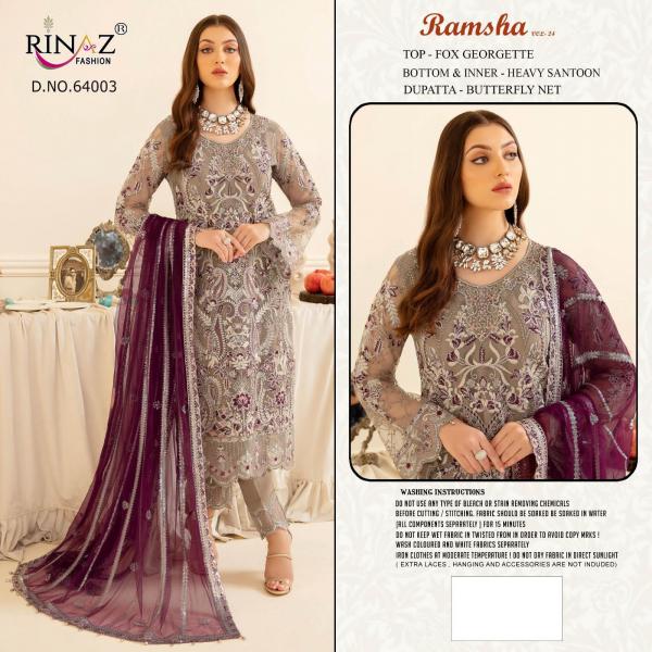 Rinaz Ramsha Vol 24 Georgette Designer Pakistani Suit Collection